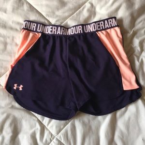 Under Armour purple and orange shorts